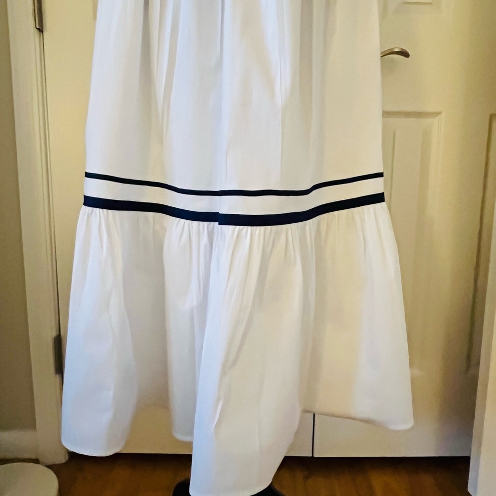 J Crew Corset Midi Dress Navy Trim Size 8 NWT - Picture 6 of 8